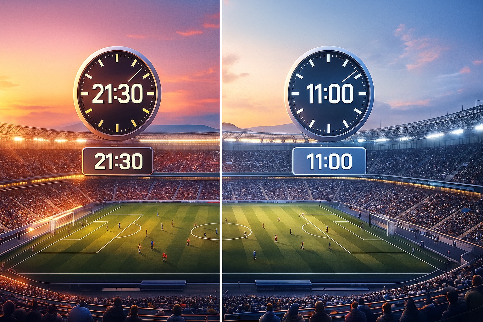 Horários no verão vs inverno no futebol